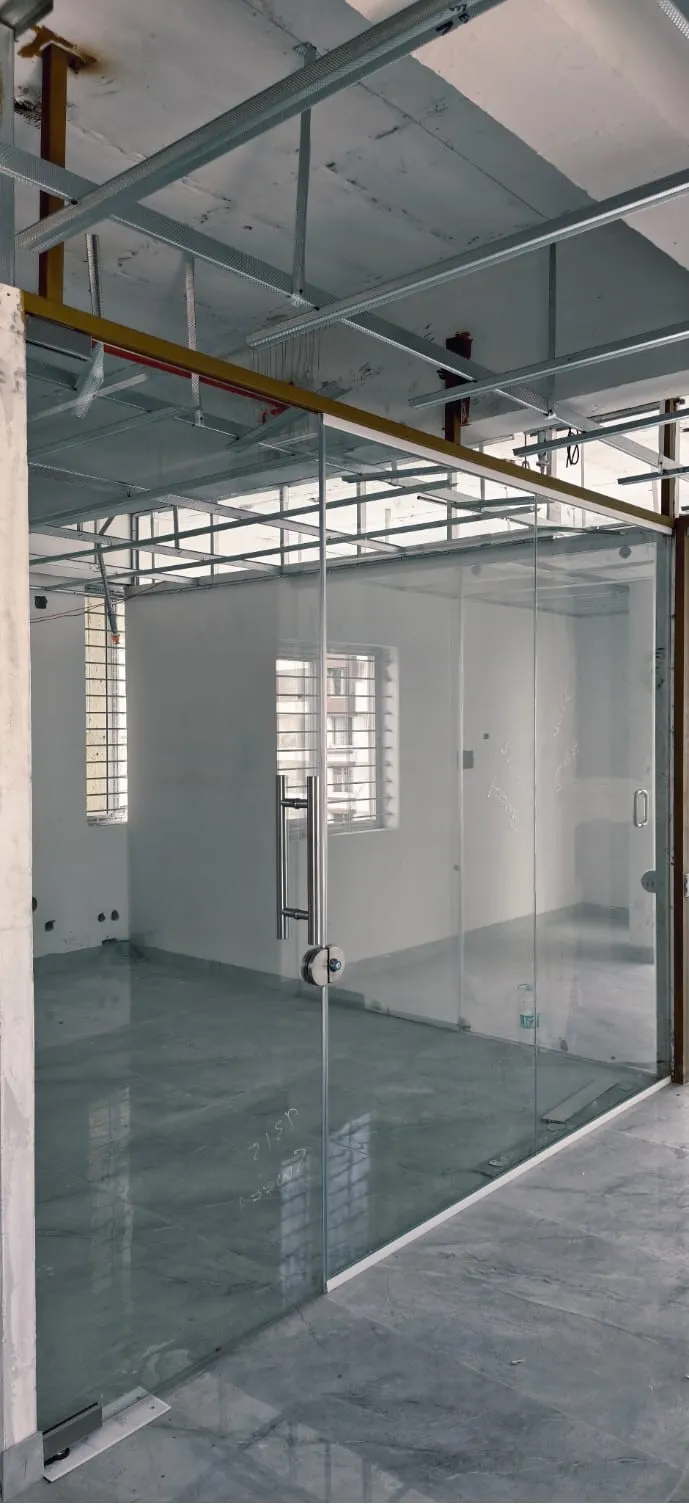 Glass spider fittings and patch fittings for frameless glass doors in Bangalore